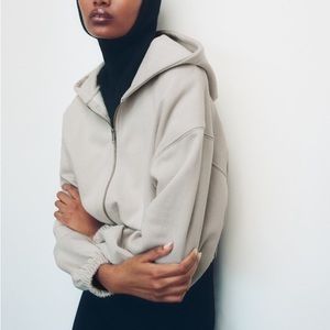 Zara crop zip up hoodie